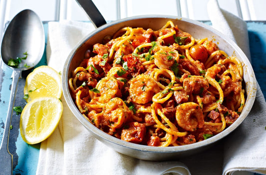King Prawn Spaghetti with Lemon and Pepper